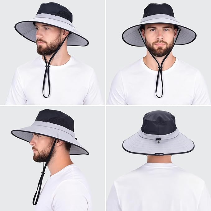 EINSKEY Wide Brim Sun Hat, UPF 50+ UV Protection Waterproof Packable Bucket Hat for Men & Women, Fishing Hiking Beach Garden