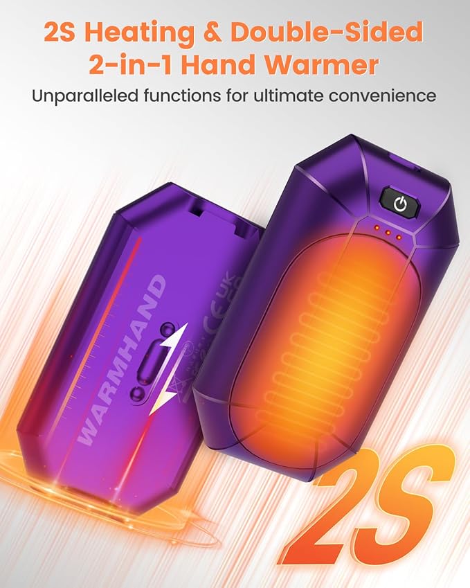 AI Hand Warmers Rechargeable 2 Pack, Electric Handwarmers Reusable, AI Smart Safe Heat Long Lasting Portable Pocket Heater, Warm Gifts for Men Women Outdoor Indoor Hiking Studying Hunting Golf Camping