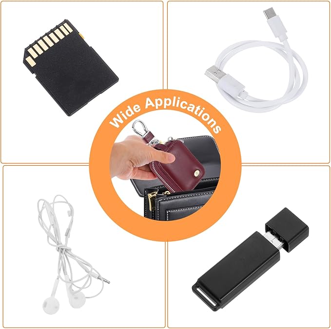 HARFINGTON Earbuds Cases, Earphone Case Holder, PU Leather Ear Buds Case Zipper Organizer Small with Mesh Pocket for USB Cable, Wireless Wired Earphones, Burgundy