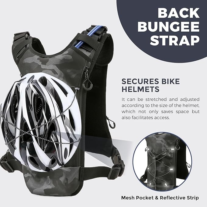 Criuage USA Patent Running Hydration Vest Backpack, Lightweight Chest Pack with 2.0L Water Bladder Bag Daypack for Hiking Running Cycling Race Marathon for Women Men