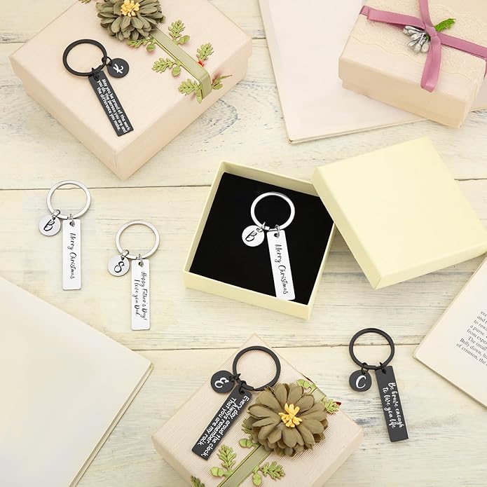 Gisafai 30 Pcs Laser Engraving Stainless Steel Keychain Blanks Engravable Metal Keychains for Graduation Crafts DIY Gifts
