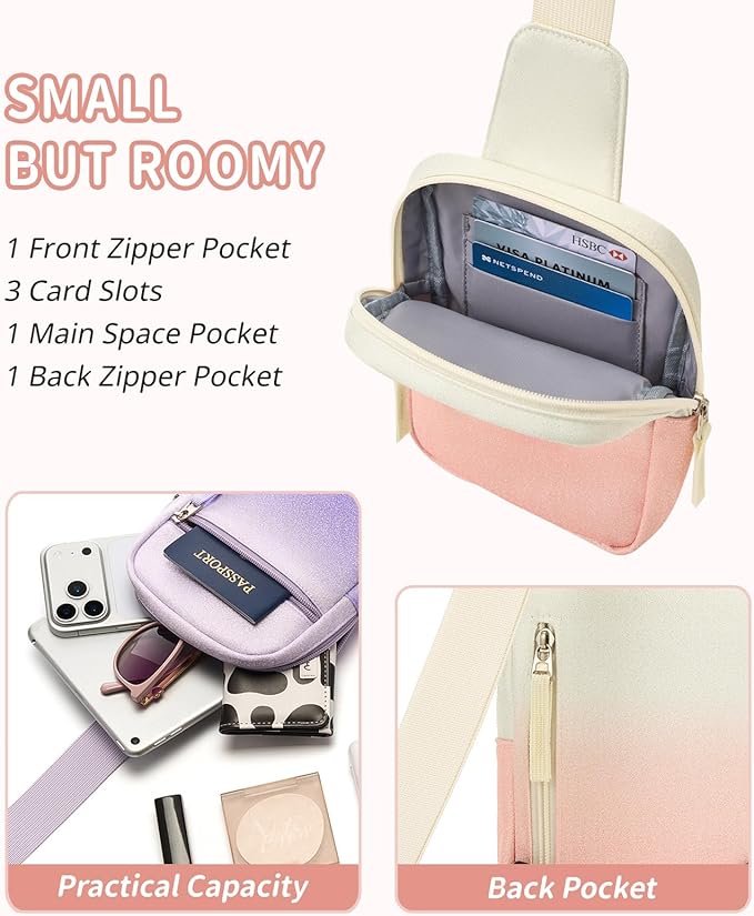 Birthday Gifts for 8 9 10 11 12 Year Old Teens Girls Kids, Fanny Pack Crossbody Bag Sling Belt Bags Purse, Dorm Travel Essentials for Girls Fashion, Preppy Tween Teen Girl Gift Trendy Stuff