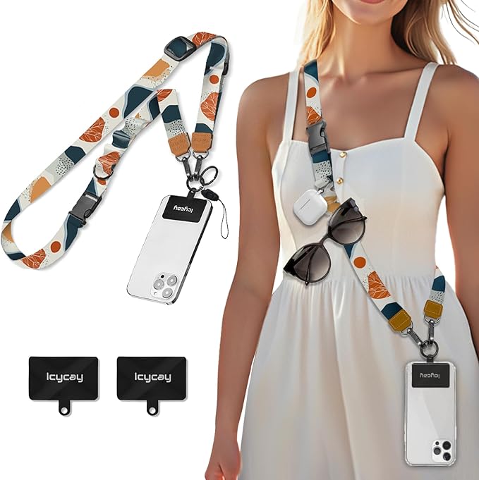 Icycay Phone Lanyard Crossbody, Abstract Art Cell Phone Strap for Around The Neck Adjustable, Anti Theft Cute Lanyard for ID Holder Keys Accessories Travel Essential