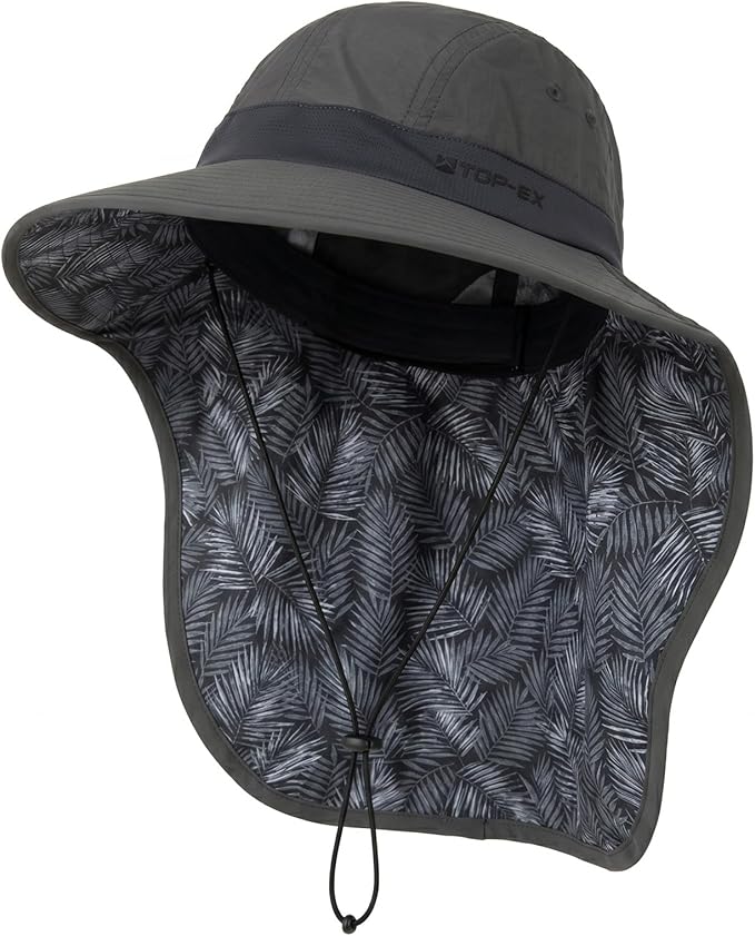 TOP-EX Cooling Sun Hat with Neck Flap – UPF 50+ Wide Brim Breathable Hat for Hiking, Fishing & Big Heads