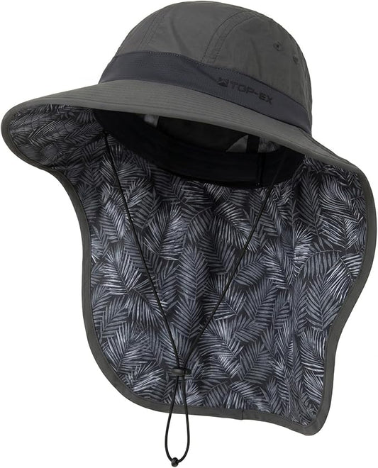 TOP-EX Cooling Sun Hat with Neck Flap – UPF 50+ Wide Brim Breathable Hat for Hiking, Fishing & Big Heads