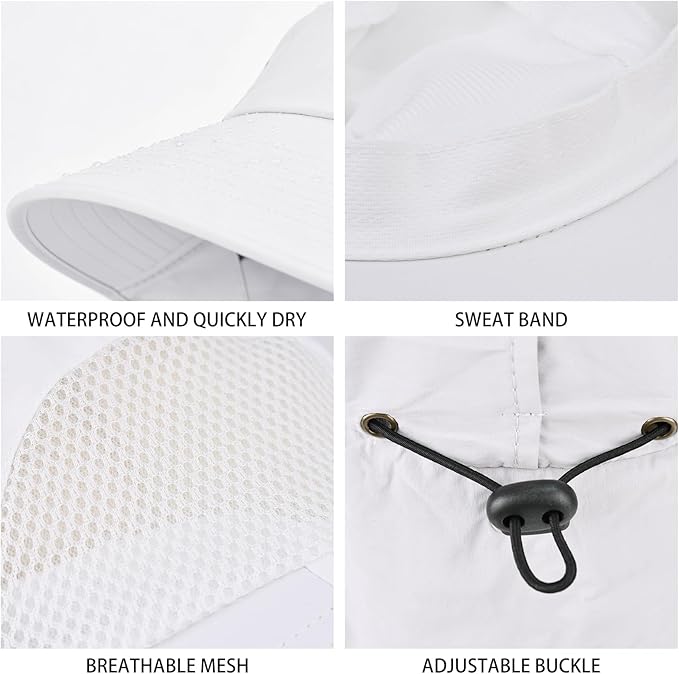 Sun Hat for Men Women with Neck Flap,UPF 50+ UV Protective Hiking Fishing Hats,Wide Brim Sun Hat for Women&Men