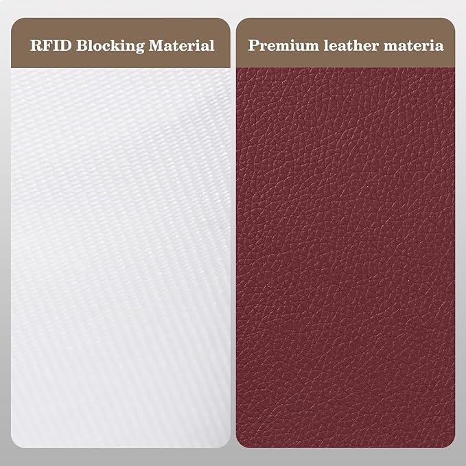 CoBak Passport Holder Cover with Safe Zipper Closure, Premium Passport Wallet for Travel, RFID Blocking Card Case, Waterproof Travel Accessories for Women, Pebbled Wine