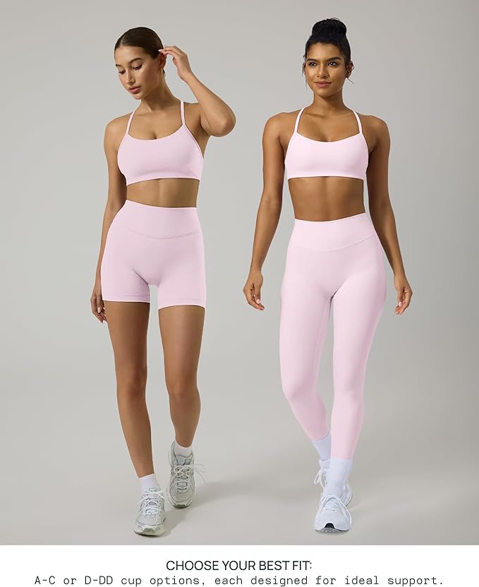 PAVOI ACTIVE Yoga Racerback Bras for Women - Buttery Soft Low Support Scoop Neck Y-Back Thin Strap Sports Bra - FlexFlow