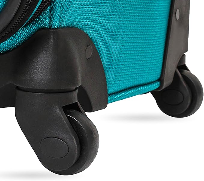 SWISSGEAR Sion Softside Expandable Spinner Luggage Durable Lightweight Travel Suitcase, Teal, Checked-Medium