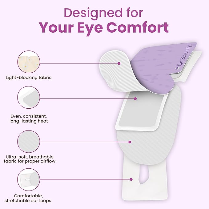 Eye Serenity Steam Eye Mask, Heated Eye Mask, Self Heating Warm Compress for Dry Eyes, Fast Relief for Stye, Puffy Sensitive Eyes, Moist Heat, Relaxation Gifts for Women and Men - Variety