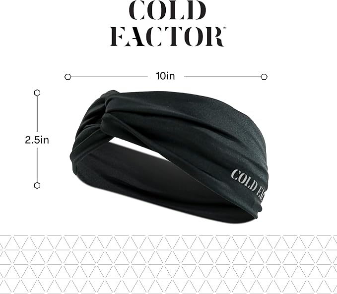 COLD FACTOR Cooling Headband for Women and Men – UPF 50+ Advanced Evaporative Comfort, Instant Cooling Sweatband for Outdoor Sports, Fitness, Yoga, Hiking, Running, and Workout