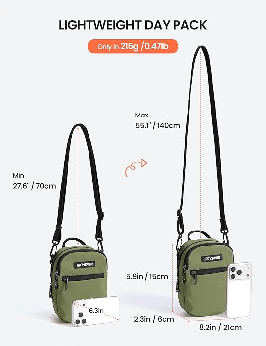SKYSPER Small Anti Theft Crossbody Sling Bag RFID Cross Body Bag Travel Shoulder Daypack