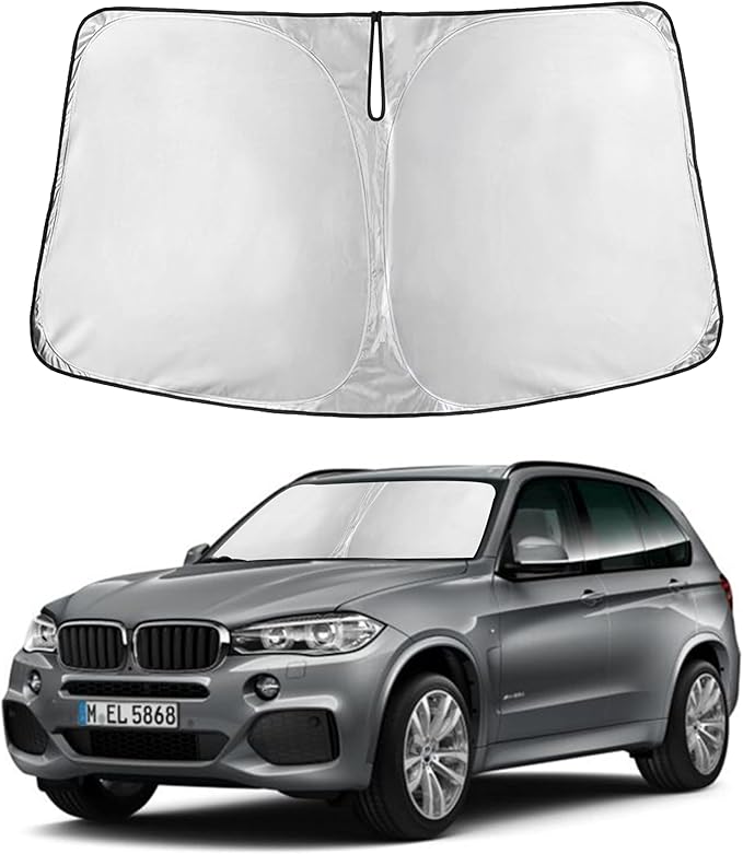 Autovir Windshield Sun Shade Fit for 2014-2016 2017 2018 BMW X5 Sunshade, Front Car Window Shades Sun Visor, Blocks UV Rays & Heat, Car Accessories