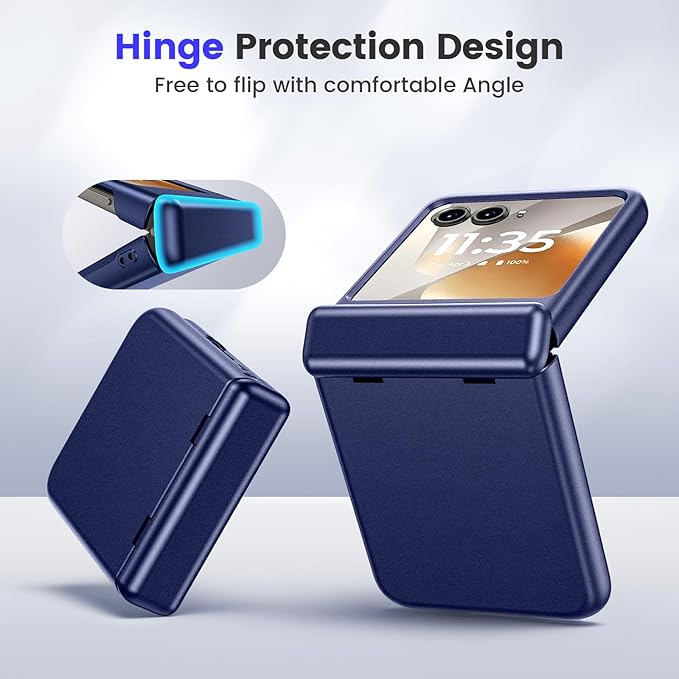 Magnetic for Motorola Razr 2026/2025/2024 Case with Screen Protector[Anti-Scratch][Compatible with MagSafe] Hinge Protection Full Body Shockproof Phone Case for Moto Razr 2026/2025/2024 (Blue)