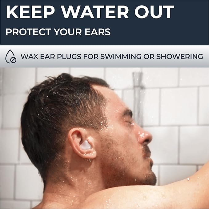 Peace&Quiet PQ Wax Ear Plugs for Sleeping - 30 Silicone Wax Earplugs for Sleeping and Swimming, Gel Ear Plugs for Noise Cancelling, Sleeping Earplugs, Sound Blocking Level of 32 Db, Color: Blue