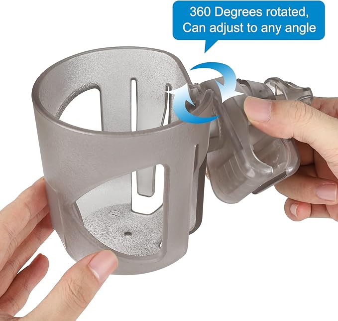 Accmor Stroller Cup Holder, Universal Cup Holder for Walker Wheelchair Bike, 360° Rotatable Stroller Cup Holder Attachment Accessories for Walker, Wheelchair, Scooter