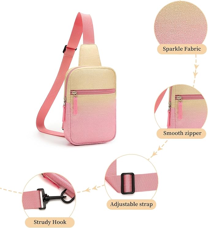 Birthday Gifts for 8 9 10 11 12 Year Old Teens Girls Kids, Fanny Pack Crossbody Bag Sling Belt Bags Purse, Dorm Travel Essentials for Girls Fashion, Preppy Tween Teen Girl Gift Trendy Stuff