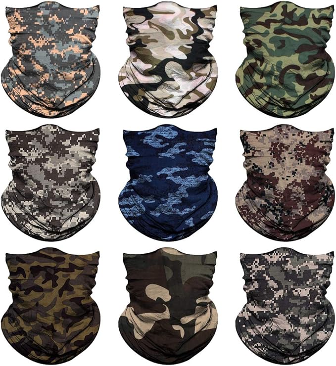 Neck Gaiter for Men Women Headwear Bandana Head Wrap Face Scarf Mask Cover Warmer Balaclava-Seamless & Versatile