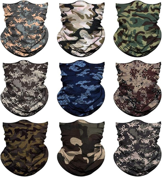 Neck Gaiter for Men Women Headwear Bandana Head Wrap Face Scarf Mask Cover Warmer Balaclava-Seamless & Versatile