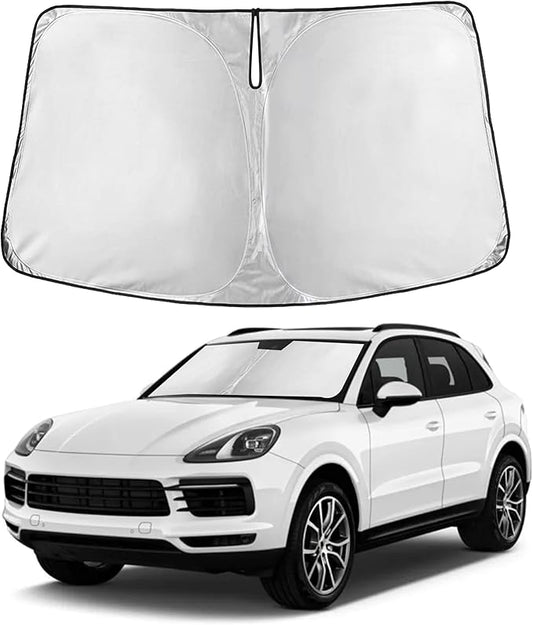Autovir Windshield Sun Shade Fit for 2019-2023 2024 2025 Porsche Cayenne Sunshade, Front Car Window Shades Sun Visor, Blocks UV Rays & Heat, Car Accessories