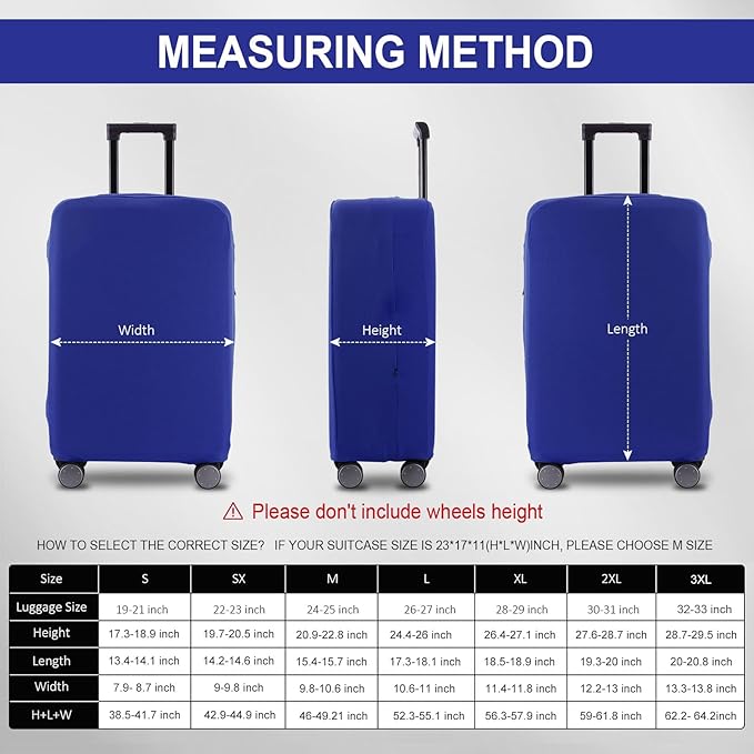 Travel Luggage Cover - Scratch-Resistant Fit 19-31 Inch, Blue, L(26-27 inch)