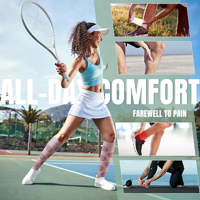 cerpite Compression Socks for Women & Men Circulation 8 Pairs Compression Socks 20-30 mmhg Best for Running,Nurse,Travel