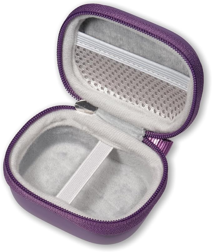 Case for TAGRY X08 Bluetooth Headphones True Wireless Earbuds 60H, mesh Pocket for Charge Cable (Violet)