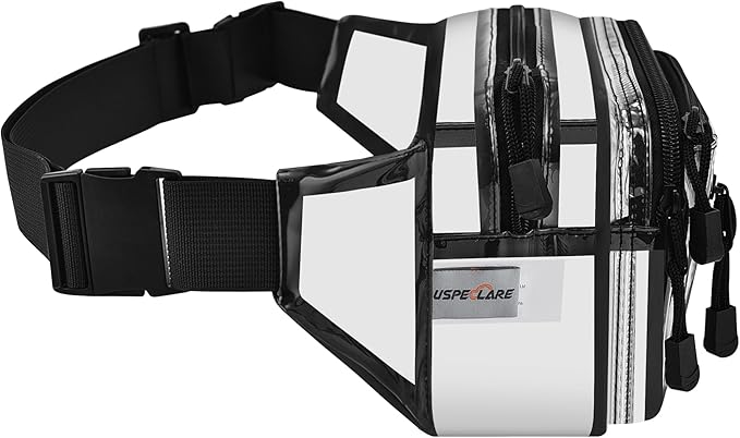 Clear Bag Stadium Approved Large Clear Fanny Pack for Women for Work,Multi-purpose Waist Bag for Travel & Sporting Event