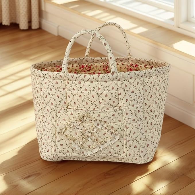 Floral Fabric Storage Basket Car Interior Storage Basket Underwear Sundries Laundry Baskets Supplies Home Organizer Bag (style 4)