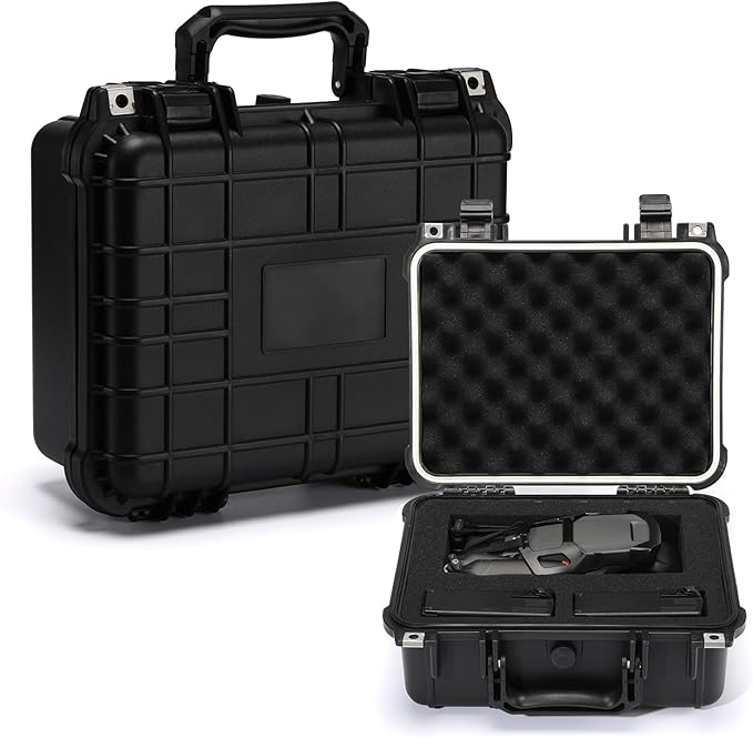 CASOMAN Water-proof and Dust-proof Protective Sturdy Plastic Storage Case with Cush-Proof Sponge and Customizable Foam, IP67 Water Proof Grade, 13.4" X 11.6" X 6"