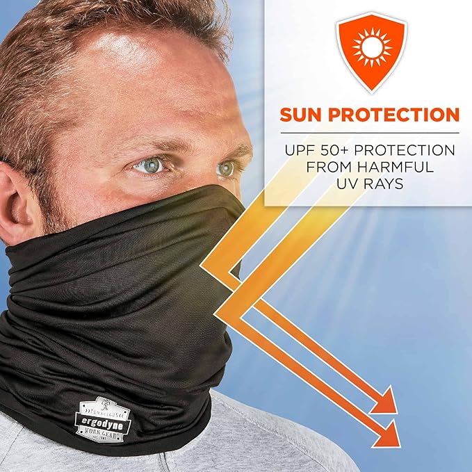 Ergodyne Chill-Its 6487 Cooling Neck Gaiter, Multiple Ways to Wear Headband or Face Mask