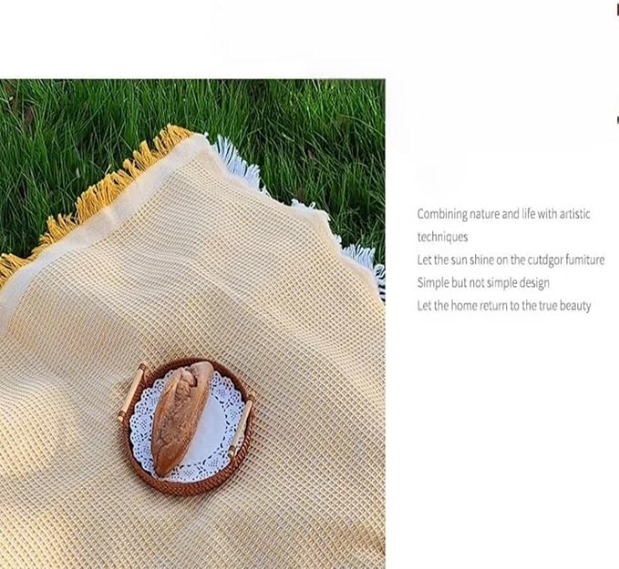 70"x 70" Picnic Blanket Extra Large,Layer Outdoor Blanket for 5 to 7 Adults,Camping Grass Lawn Park Accessories Cute Couple Gifts Ideas Wedding Registry for Park, Beach (Khaki)