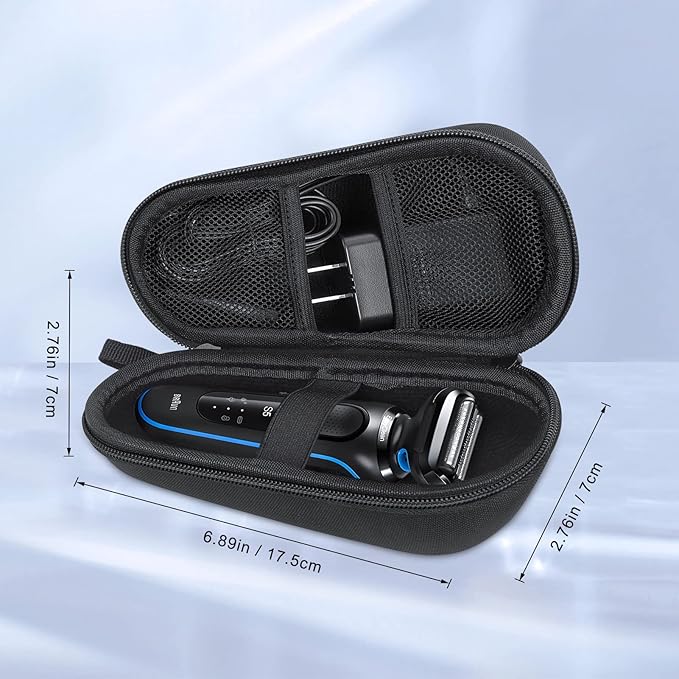 Electric Shaver Case,Travel Shaver Storage Bag & Razor Organizer Pouch,Durable,Waterproof, Compact Design for Men's Essentials,Fits Most Electric Shavers for Philips Braun Panasonic(Black)