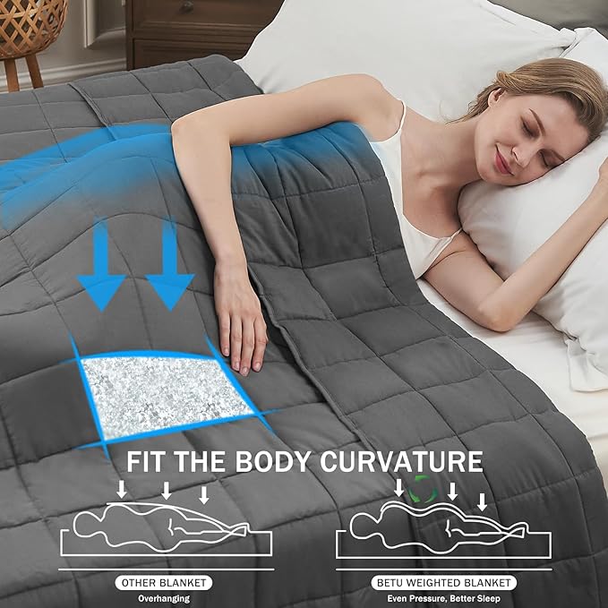 Weighted Blanket for Adults 17lbs, 60"x80", Queen Size Cooling Heavy Throw Blanket for 160-180lbs, Microfiber Soft Thick Big Blankets Weighted Comforter Breathable Gift for Sleeping, Grey