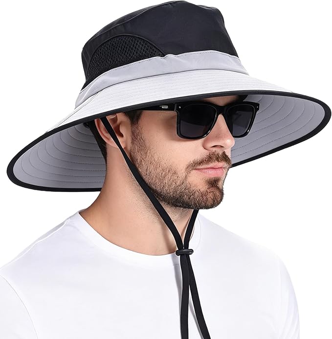EINSKEY Wide Brim Sun Hat, UPF 50+ UV Protection Waterproof Packable Bucket Hat for Men & Women, Fishing Hiking Beach Garden