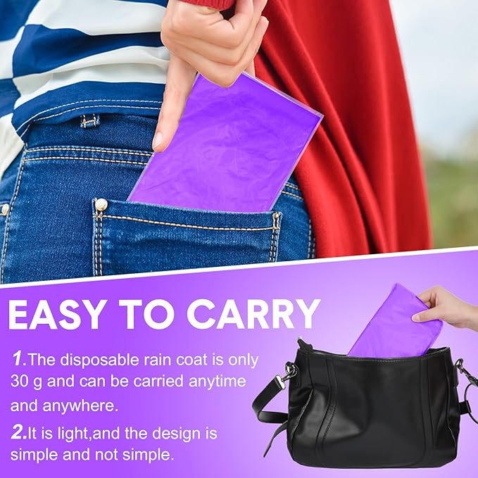 Pasimy 150 Pcs Disposable Rain Ponchos Bulk for Adults Emergency Ponchos with Hood for Man Women Travelling Camping Hiking