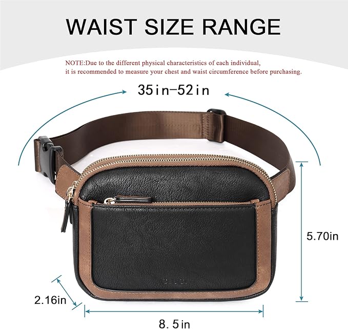 CLUCI Fanny Packs for Women Cross body, Belt Bag for Women, Mini Everywhere Crossbody Waist Bag Adjustable Strap, Vegan Leather Women's Fanny Pack