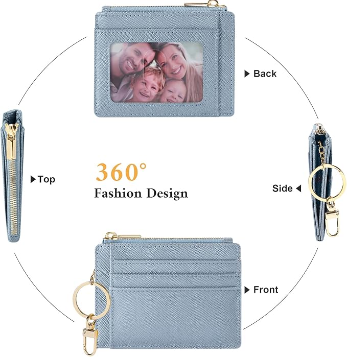 Sodsay Card Case Slim Front Pocket Wallet for Women Credit Card Holder with Keychain | Slim, Credit Card Holder, Front Pocket, with Keychain | Slim