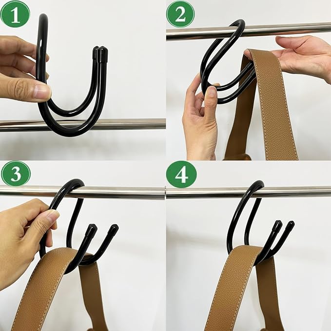 AUXPhome 2 Pack Backpack Hanger for Closet, Strong Bag Hanger Purse Organizer Hooks, Large Closet Hooks for Hanging Handbags,Belts,Hat,Laptop Backpack,Jeans,Travel Bag - Hold Up 20 Lbs