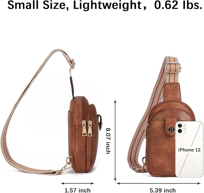 BOSTANTEN Sling Bag Crossbody Bags for Women Trendy Crossbody Purse Leather Chest Bag