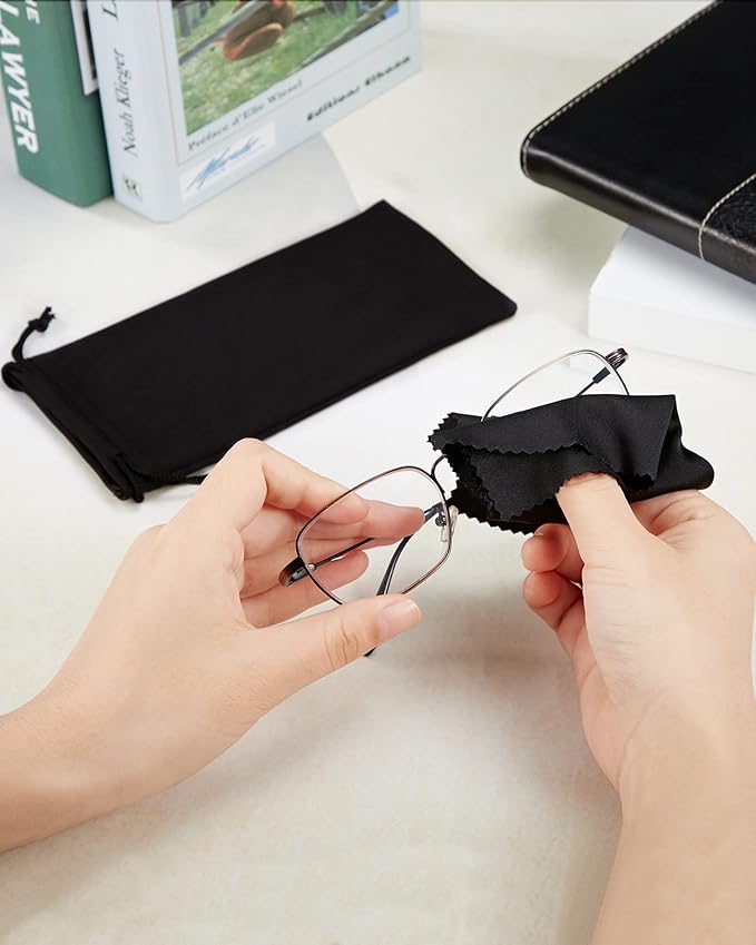 Flutesan 40 Pack Microfiber Case Pouch Bag Glasses Sunglasses Case with 2 Pieces Cleaning Cloth