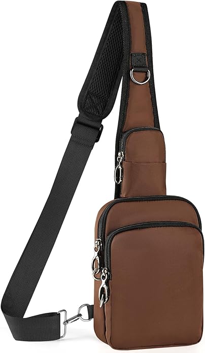BROADREAM Sling Bag, Crossbody Bag with Anti-Theft Lock Zipper, RFID Blocking & Water Resistant for Travel Work Sport