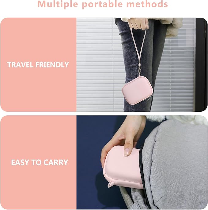 Computer Memory Card Readers Organizer Case Compatible with SD Card Reader, USB C SD Card Reader, TF Card, Micro SD Card, Portable Memory Card Accessories Storage Bag Travel Case, Pink