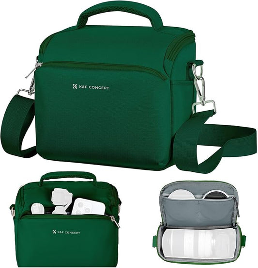 K&F CONCEPT Camera Sling Bag Small Crossbody Camera Case DSLR/SLR/Cute Compact Shoulder Photography Bags for Photographers-Green