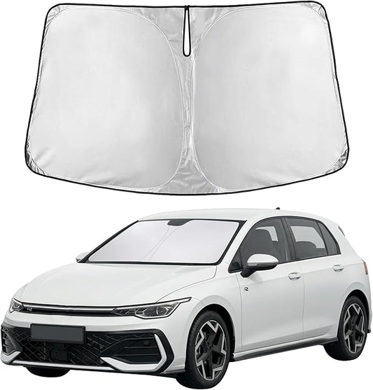 Autovir Windshield Sun Shade Fit for 2022-2024 2025 2026 Volkswagen Golf Mk8 Sunshade, Front Car Window Shades Sun Visor, Blocks UV Rays & Heat, Car Accessories