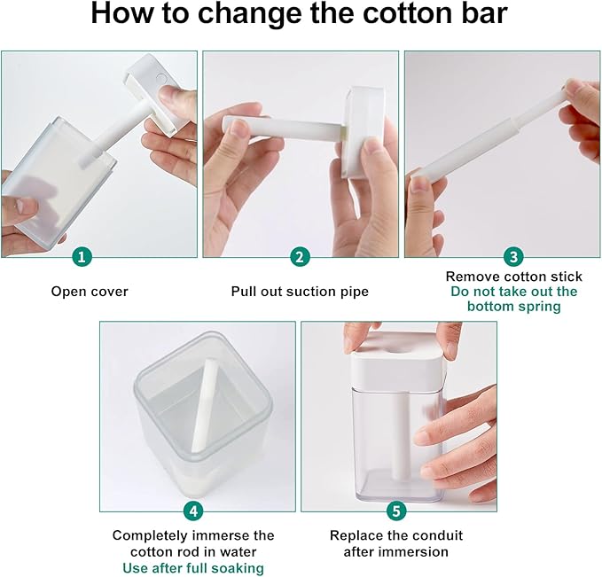 10 Pieces（5.9Inch）Humidifier Filter Cotton Refill Travel Mini Sticks Car Humidifier Replacement Parts for Portable Personal USB Powered Smart Humidifiers in Office Bedroom