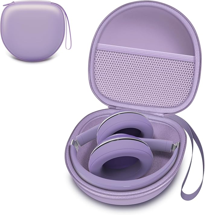 LTGEM Headphone Case Compatible with BERIBES/TOZO/KVIDIO/Beats/Soundcore Anker/JBL Noise Cancelling Over-Ear Headphones, Light Purple
