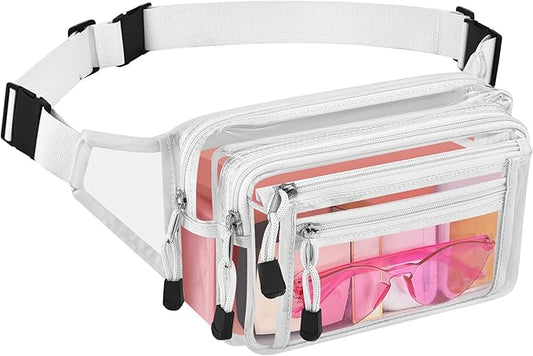 Clear Bag Stadium Approved Clear Fanny Pack for Women for Work,Multi-purpose Waist Bag for Travel & Sporting Event