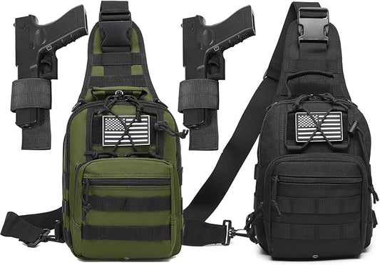 Small Tactical Sling Bag for Men with Holster Military EDC Shoulder Bag CCW Crossbody Bag 7 Liters
