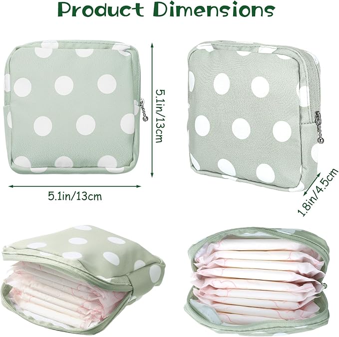 ElevateTech Sanitary Napkin Storage Bags, 4 Pcs Pad Bag for Period Tampon Bags Portable Menstrual Pad Pouch Feminine Pouch First Period Bag Gifts for Women